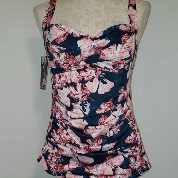 2 PC NWT Hapari Slimming Tankini Top Size X-Large NWT Hapari Navy Bottoms1X - Picture 1 of 13